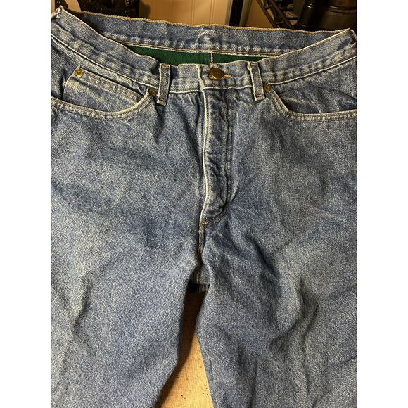 LL Bean Fleece Lined Jeans 90s Vintage Tapered Fit 33x32 Winter Denim - Picture 7 of 7